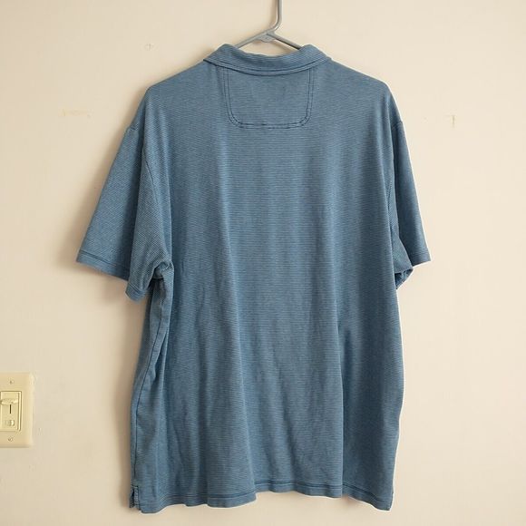 Tommy Bahama Polo Shirt Men 2XL Blue Striped 100% Cotton Embroidered Logo Knit - Picture 5 of 9